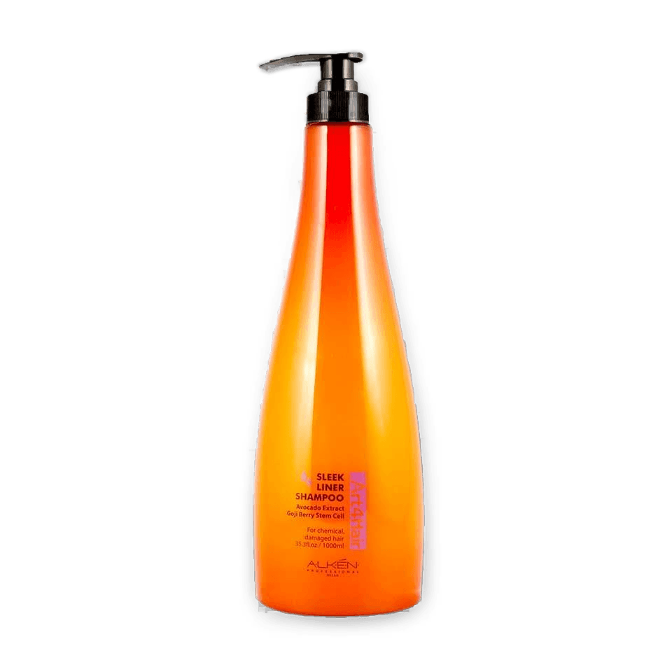 Alken Art4Hair Sleek Liner Shampoo in a 1000ml orange salon pump bottle