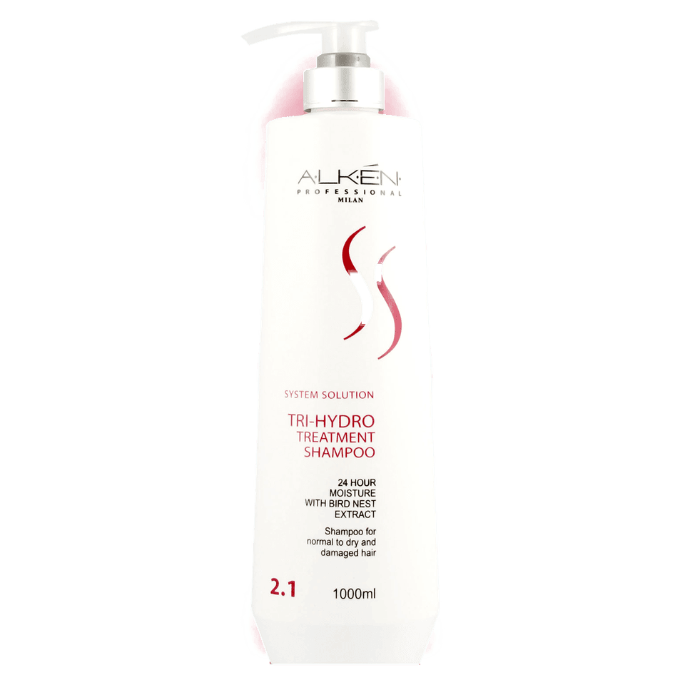 Alken System Solution 2.1 Tri-Hydro Treatment Shampoo in a white 1000ml pump bottle